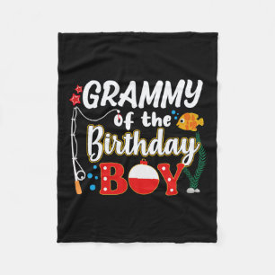 Grammy Of The Birthday Boy Fishing Family Matching Fleece Blanket