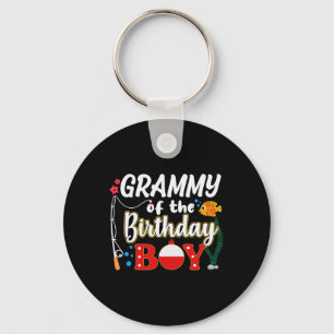Grammy Of The Birthday Boy Fishing Family Matching Keychain