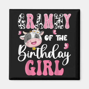 Grammy Of The Birthday Girl Farm Cow 1st Birthday Magnet