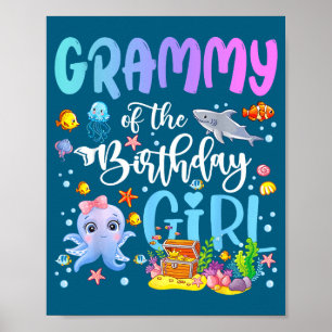 Grammy Of The Birthday Girl Sea Fish Ocean Aquariu Poster