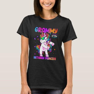 Grammy of the Birthday Princess Girl Dabbing Unico T-Shirt
