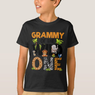 Grammy Of The Birthday Wild One Safari Boy Family T-Shirt
