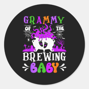 Grammy Of The Brewing Baby Grandma To Be Halloween Classic Round Sticker