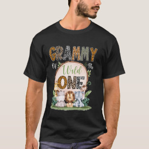 Grammy Of The Wild One First Birthday Safari Woodl T-Shirt