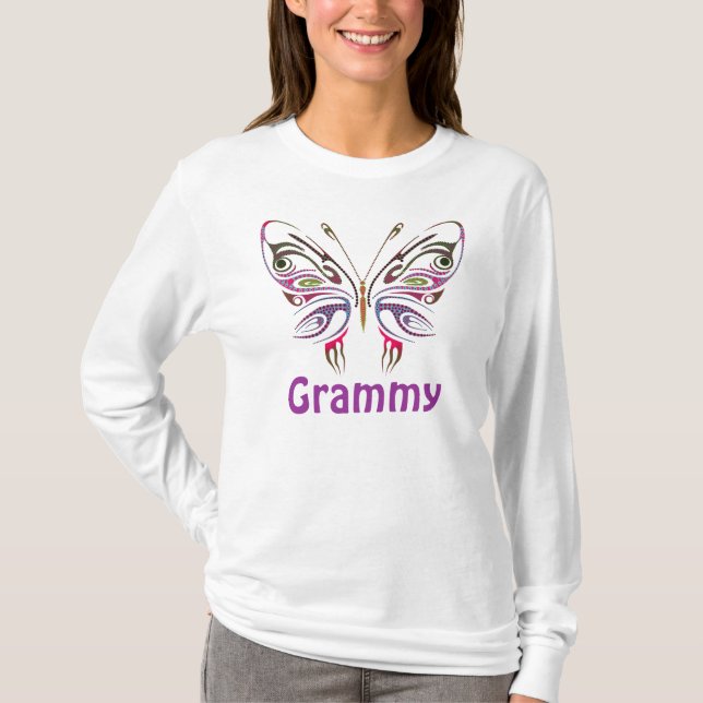 Grammy Personalized Butterfly T-Shirt (Front)