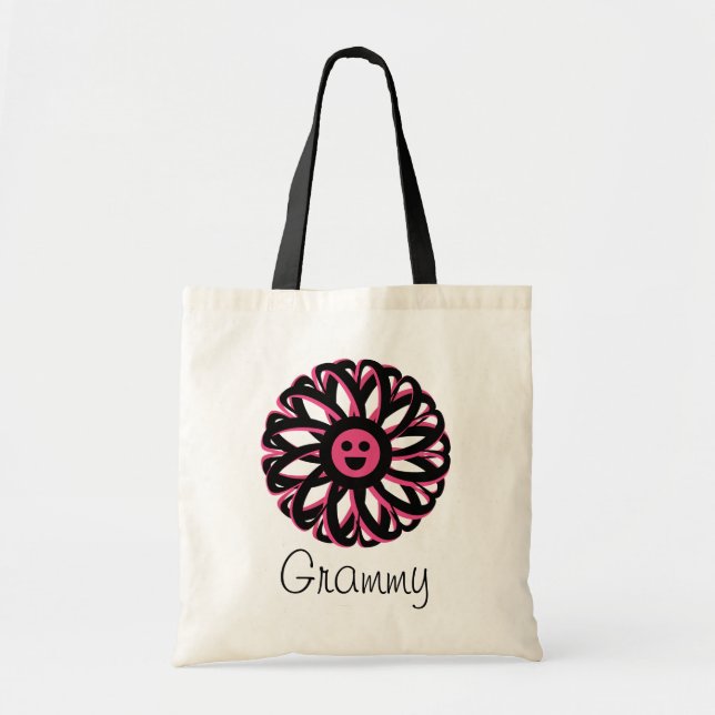 Grammy Pretty Flower Tote Bag (Front)