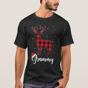 Grammy Reindeer Buffalo Red Plaid Christmas Pajama T-Shirt