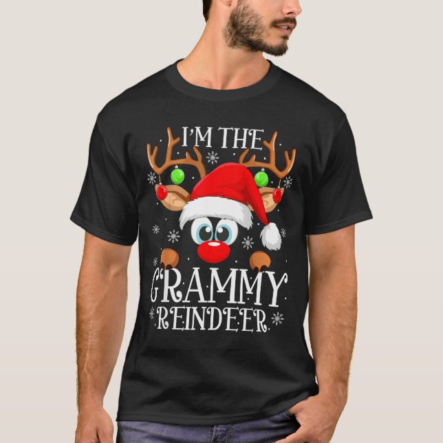 Grammy Reindeer Christmas Family Matching Group Fu T-Shirt (Front)