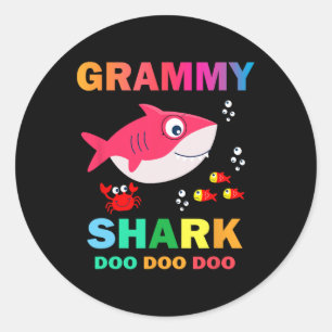 Grammy Shark  Classic Round Sticker