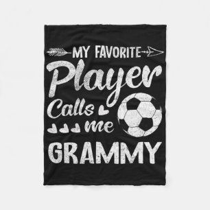 Grammy Soccer My Favorite Player Calls Me Grammy Fleece Blanket