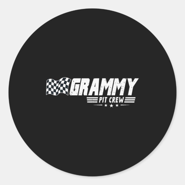 Grammy T Crew Race Car Birthday Family Racing  Classic Round Sticker (Front)