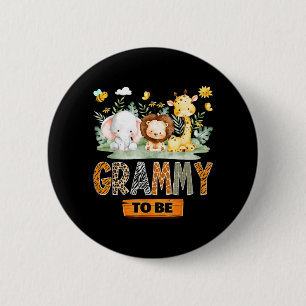 Grammy to Be Safari Jungle Animal Gender Reveal 2 Inch Round Button