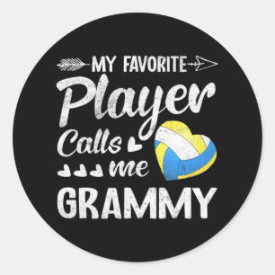 Grammy Volleyball My Favorite Player Calls Me Classic Round Sticker