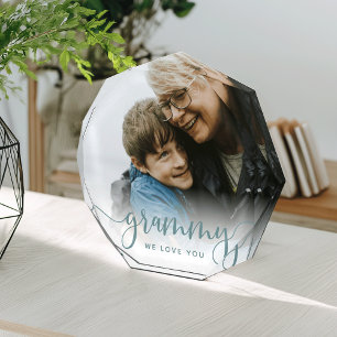 Grammy We Love You   Grandma Script Overlay Photo Block