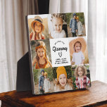 Grammy We Love You Hearts Modern Photo Collage Plaque<br><div class="desc">The Grammy We Love You Heart Modern Photo Collage Plaque is a touching and personalized gift that showcases your love for your grandmother. This beautifully designed plaque features a heart-shaped photo collage, allowing you to add your favourite family pictures in a modern and stylish layout. The heartfelt "We Love You,...</div>