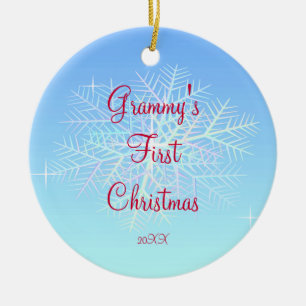 Grammy's First  Christmas Snowflake Ornament