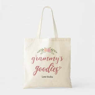 Grammy's Goodies Custom Floral Gift from Grandkids Tote Bag