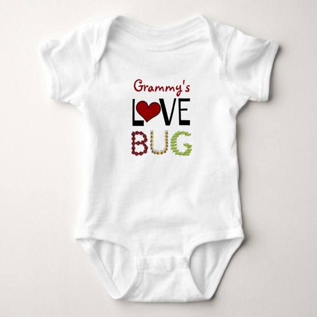 Grammy's Love Bug, Cute & personalized! Baby Bodysuit (Front)
