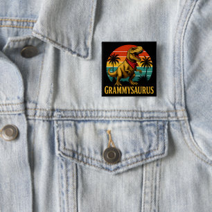 Grammysaurus T Rex Dinosaur Grammy Mothers Day 2 Inch Square Button