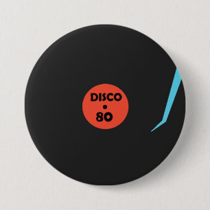 Gramophone Record Button - Retro Disco Party