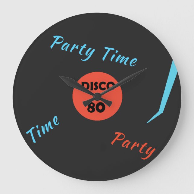 Gramophone Record Funny Design Clock Disco Party (Front)