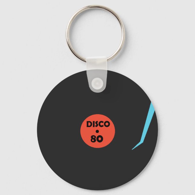 Gramophone Record Keychain - Retro Disco Party (Front)