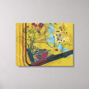 Gramophone retro canvas print poster
