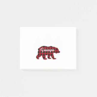 Grampa Bear Buffalo Red Plaid Matching Family Post-it Notes