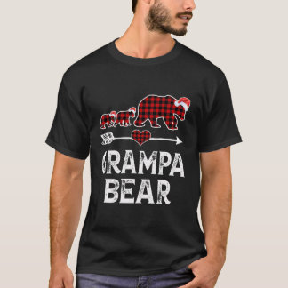 Grampa Bear Christmas Pajama Red Plaid Buffalo Fam T-Shirt