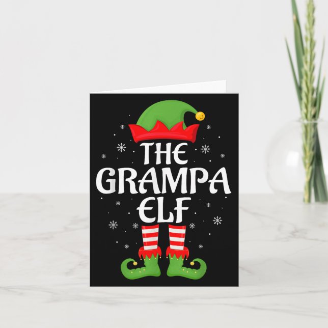 Grampa Elf Xmas Family Matching Elf Squad Christma Card (Front)