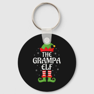 Grampa Elf Xmas Family Matching Elf Squad Christma Keychain