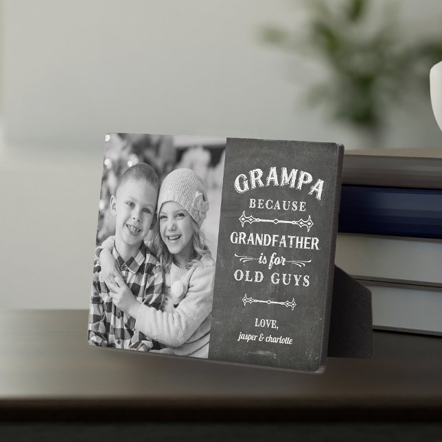 Grampa Grandfather Father's Day Kids Photo Plaque (Creator Uploaded)