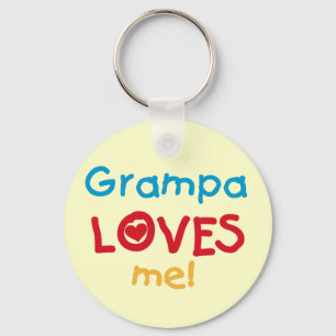 Grampa Loves Me T-shirts and Gifts Keychain