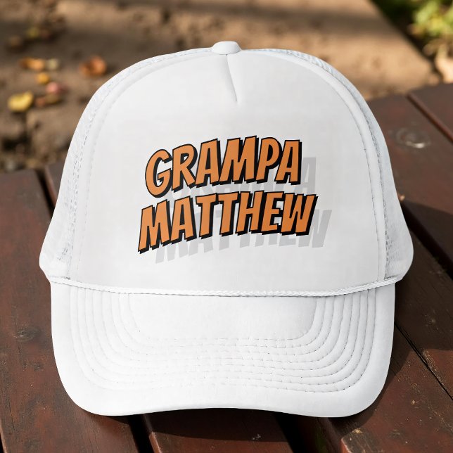 Grampa Modern Simple Cool Comic Trucker Hat (Creator Uploaded)