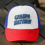 Grampa Modern Simple Cool Comic Trucker Hat<br><div class="desc">This simple and modern design is composed of san serif typography.</div>