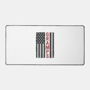 Gramps American Flag Vintage Patriotic Vector_1 Desk Mat
