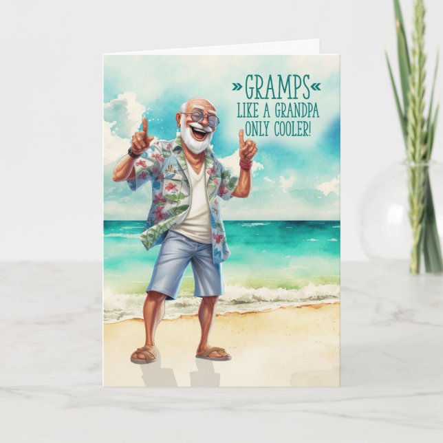 Gramps Grandparents Day Like Grandpa Only Cooler  Holiday Card (Front)