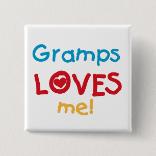 Gramps Loves Me T-shirts and Gifts 2 Inch Square Button
