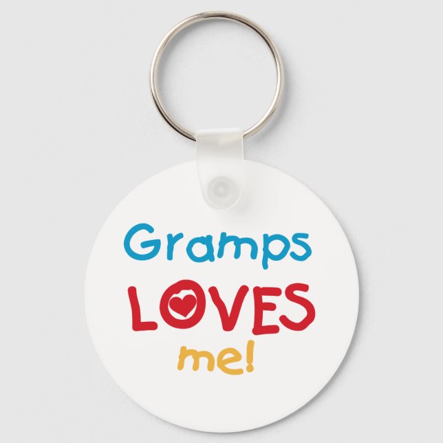 Gramps Loves Me T-shirts and Gifts Keychain (Front)