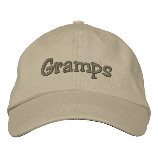 Gramps Mocha Embroidered Baseball Cap / Hat (Front)