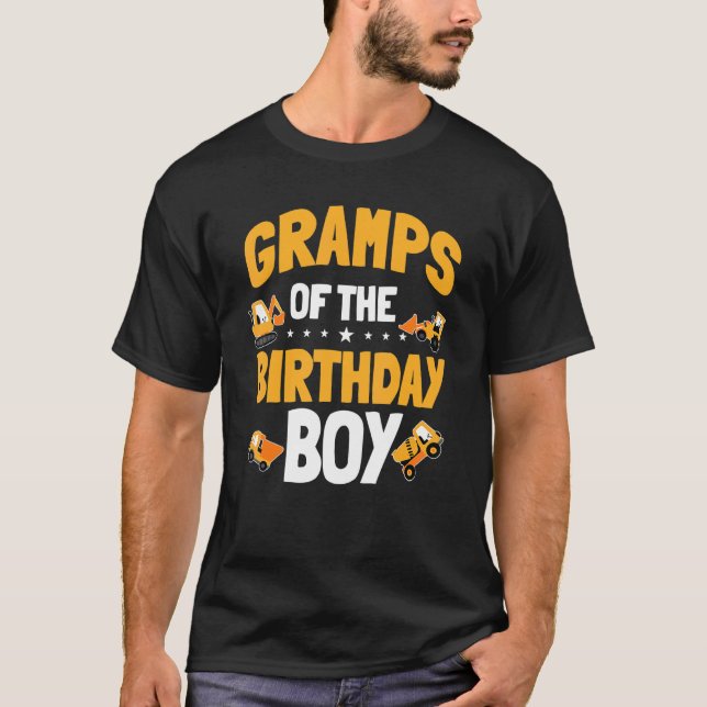 Gramps Of The Birthday Boy Construction Worker Bda T-Shirt (Front)