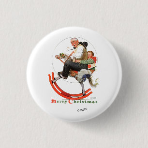 Gramps on Rocking Horse 1 Inch Round Button