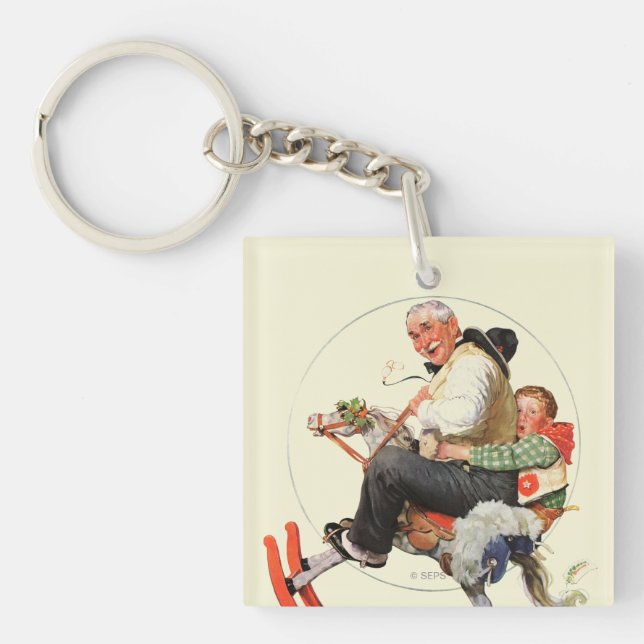 Gramps on Rocking Horse Keychain (Front)