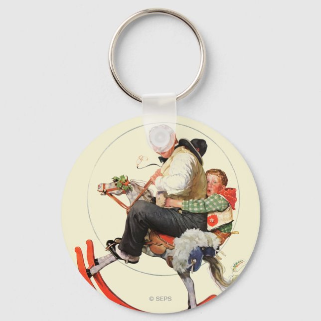 Gramps on Rocking Horse Keychain (Front)