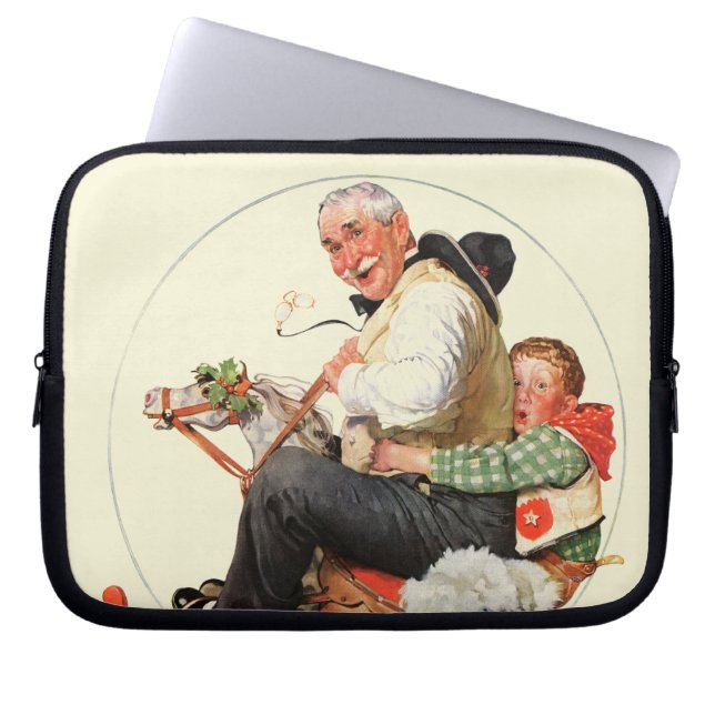 Gramps on Rocking Horse Laptop Sleeve (Front)