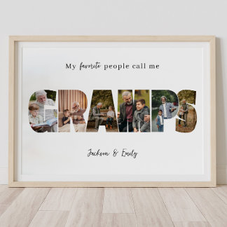 Gramps Photo Collage for Father's Day Poster