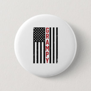 Grampy American Flag Patriotic Vintage Vector Desi 2 Inch Round Button