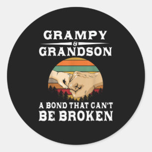 Grampy And Grandson A Bond That Can't Be Broken  Classic Round Sticker