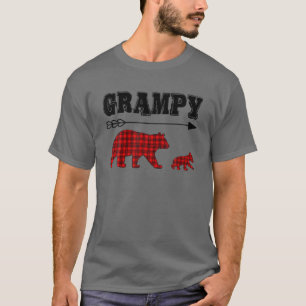 Grampy Bear Christmas Pajama Red Plaid Buffalo Fam T-Shirt