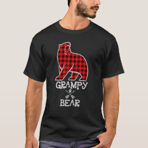 Grampy Bear Christmas Pajama Red Plaid Buffalo Fam T-Shirt